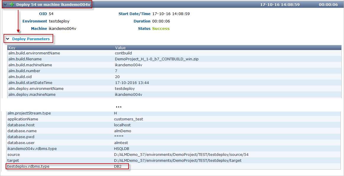 PhaseLogs DeployParameters