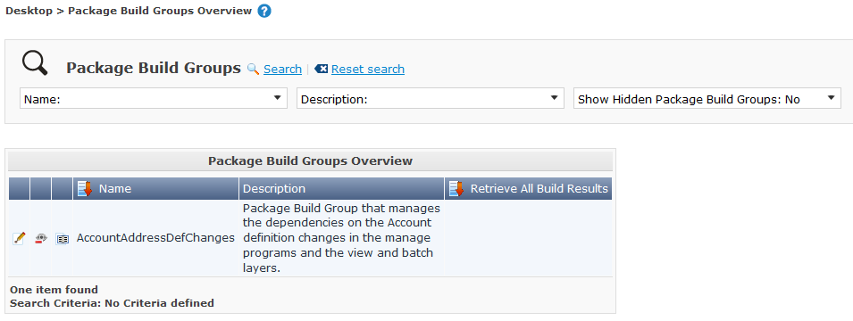 Desktop PackageGoups Overview