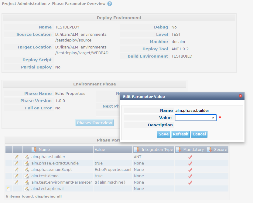 GlobAdm PhaseParameter Edit ParameterValue