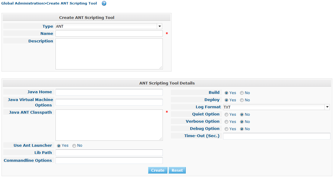 GlobAdm ScriptingTools ANT Create