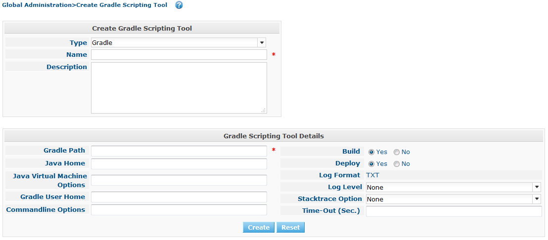 GlobAdm ScriptingTools Gradle Create