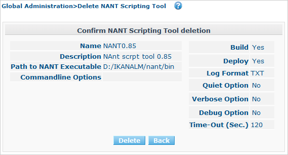 GlobAdm ScriptingTools NANT Delete