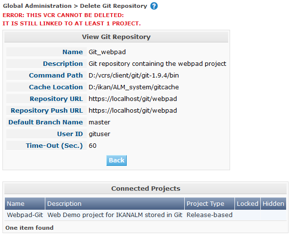 GlobAdm VCR Git Delete Error