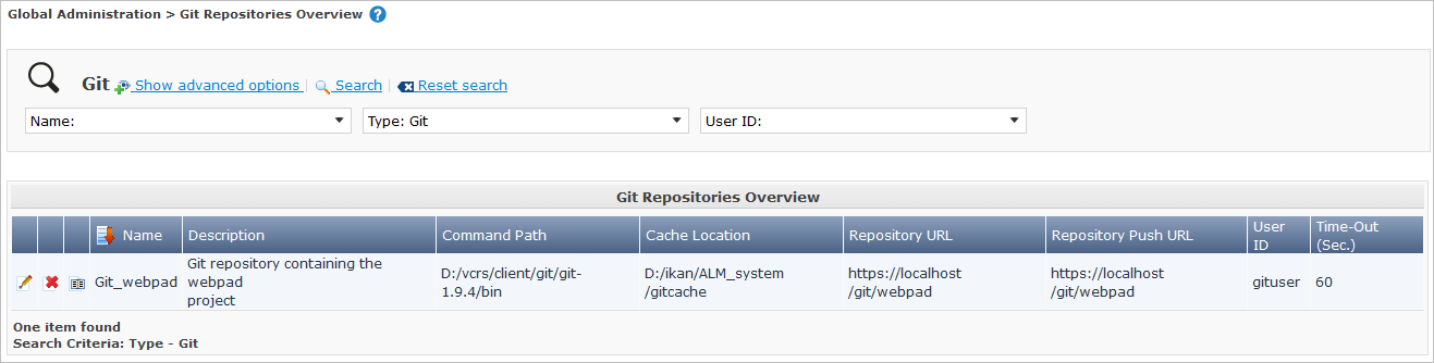 GlobAdm VCR Overview Git