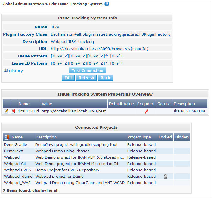 GlobAdmin IssueTracking Info