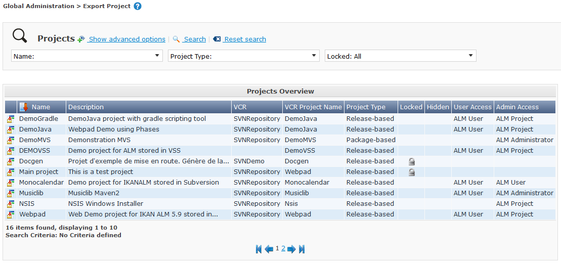 GlobAdmin Project Export