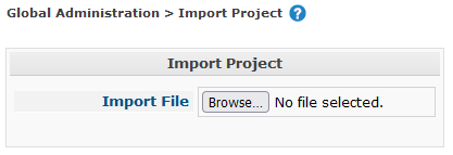 GlobAdmin Project Import Browse