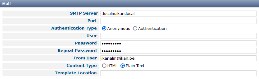 GlobAdmin SystemSettings Mail