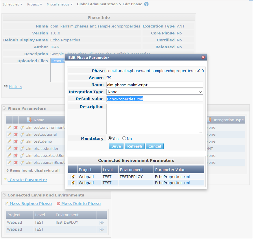 ProjAdmin BuildEnv BuildEnvPhaseParams EditGlobalPhaseParam