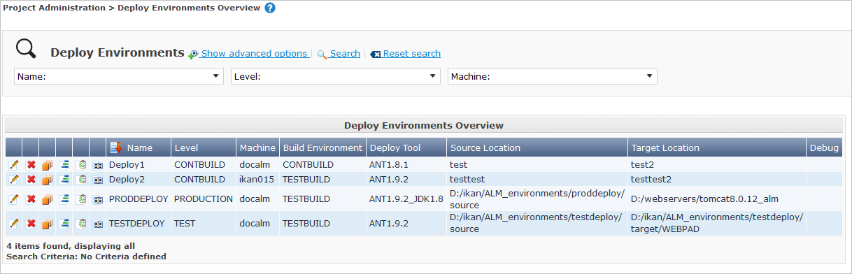 ProjAdmin DeployEnv Overview