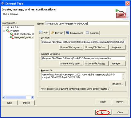 CommandLine EclipseExternalToolsDialog