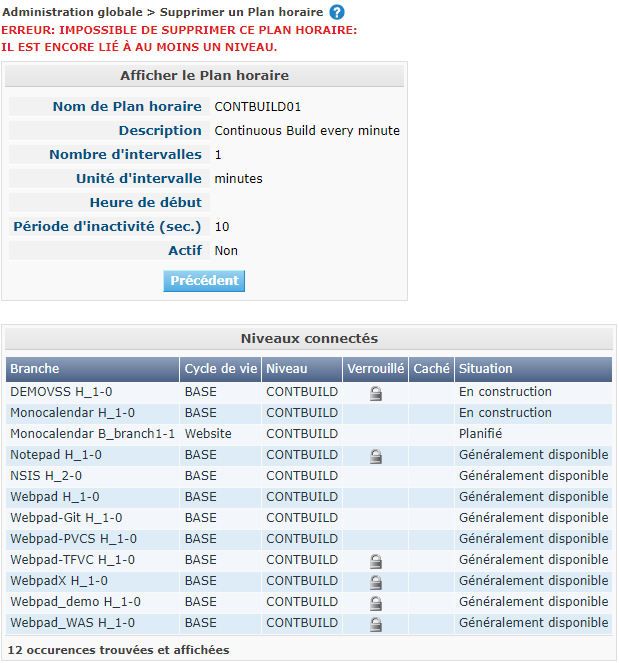 GlobAdm Schedules Delete Error