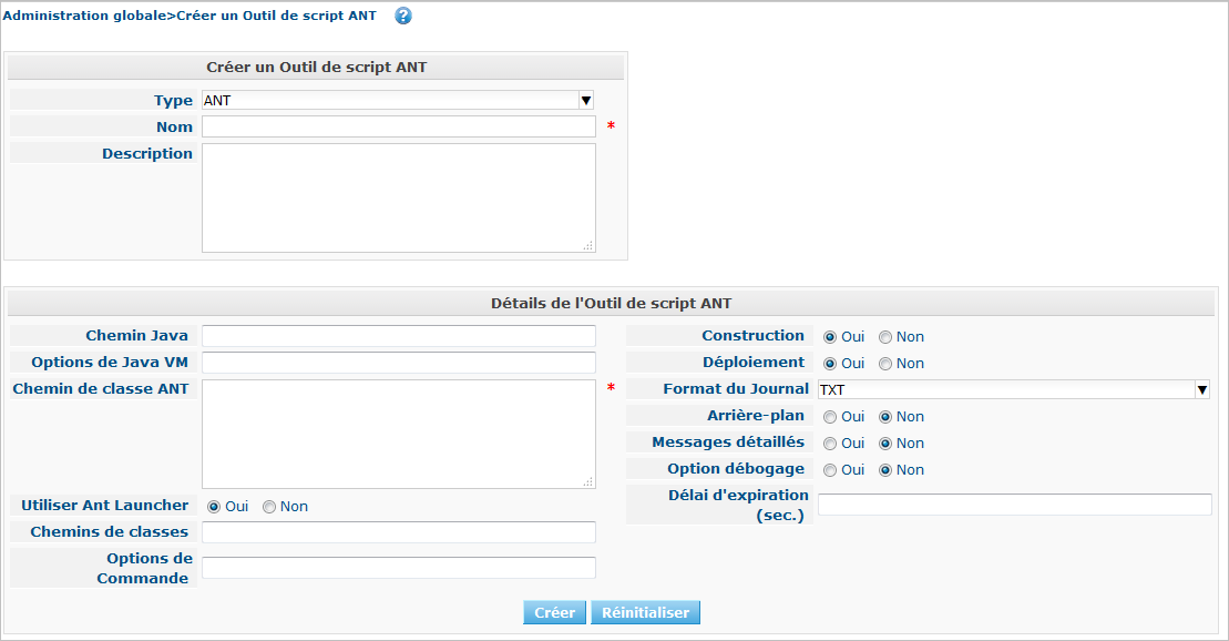 GlobAdm ScriptingTools ANT Create