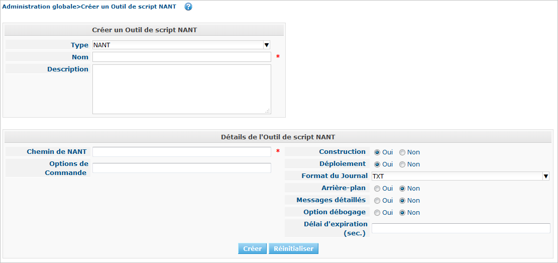 GlobAdm ScriptingTools NANT Create