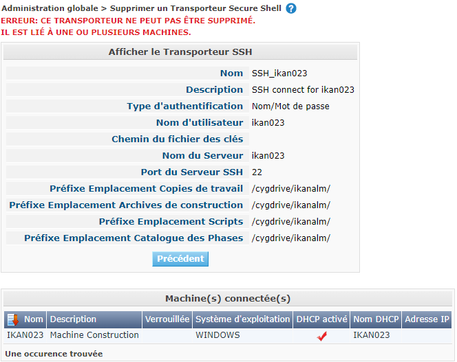 GlobAdm Transporters SecureShell Delete Error