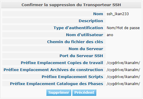 GlobAdm Transporters SecureShell Delete