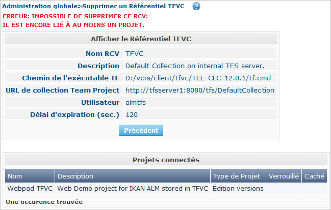 GlobAdm VCR TFVC Delete Error