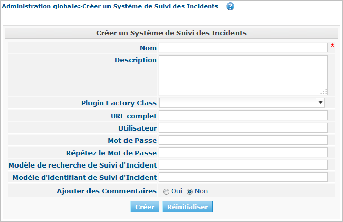 GlobAdmin IssueTracking Create