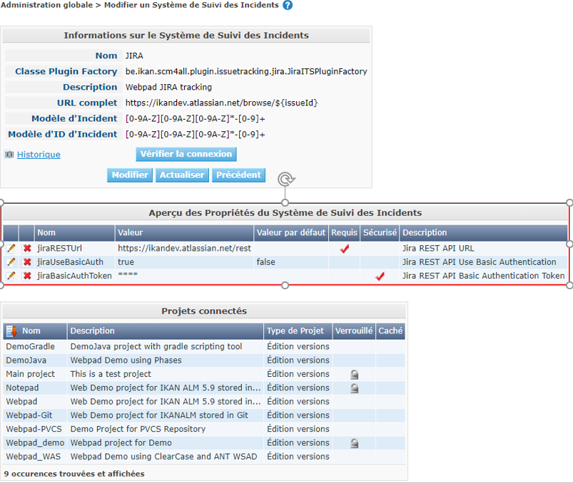 GlobAdmin IssueTracking Info ITSPropertiesPanel