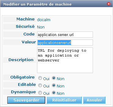 GlobAdmin Machines MachineParameters Edit