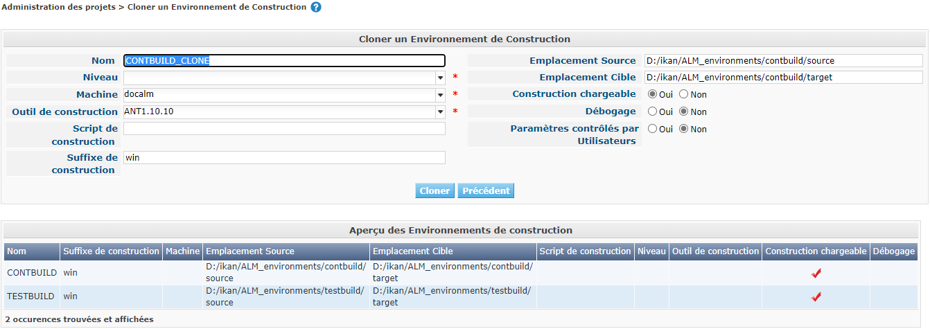 ProjAdmin BuildEnv Clone