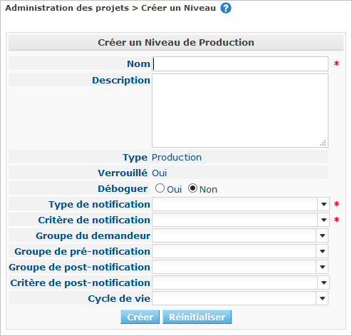 ProjAdmin Levels ProductionLevel Create