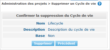 ProjAdmin LifeCycles Delete