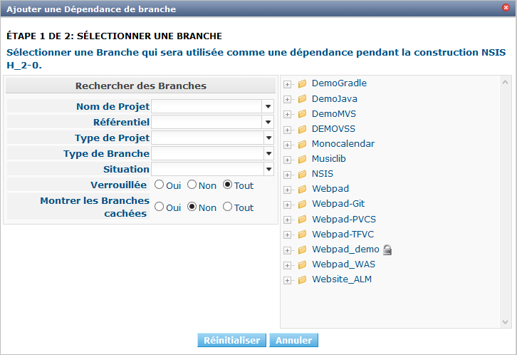 ProjAdmin ProjectStream AddDependency Step1